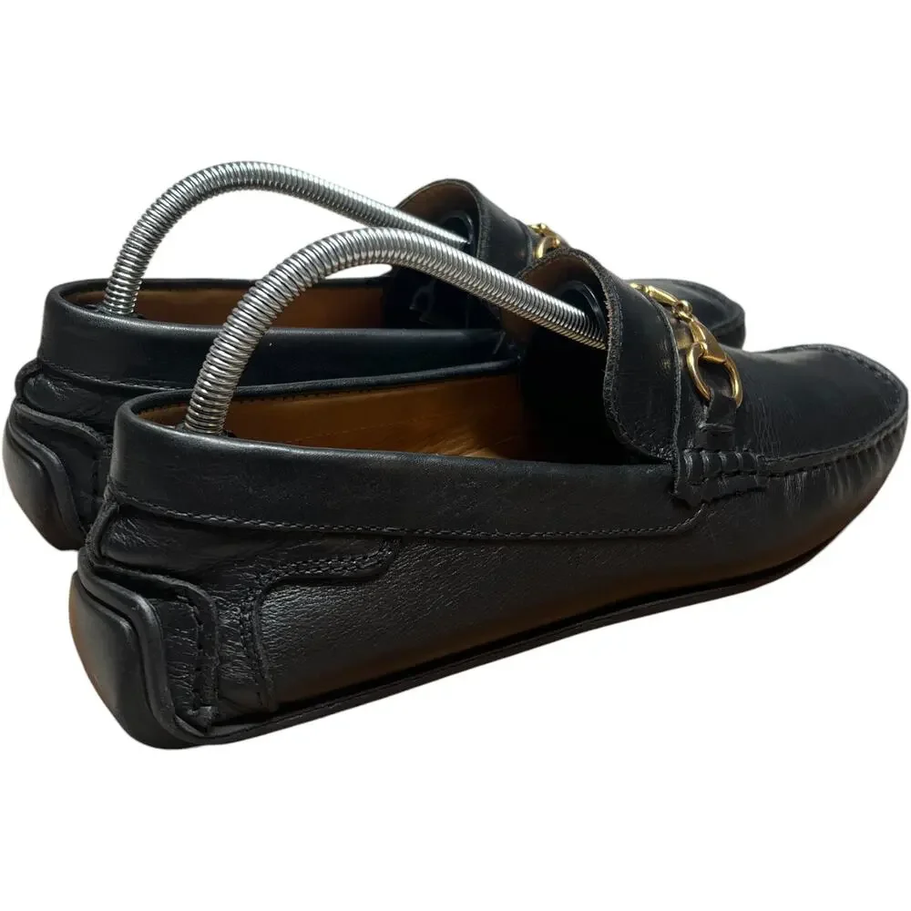 MERCANTI FIORENTINI Horse Bit Relax Men 9M Black Leather Driving Loafers Shoes